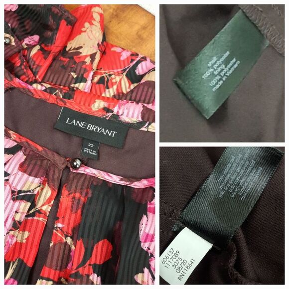 Lane Bryant Vintage Floral Print Feminine Top - Picture 7 of 8